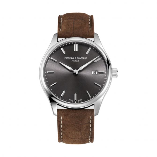 Frederique Constant Classic Quartz 40mm Men's Watch, Grey Dial