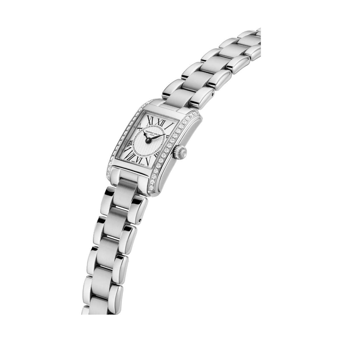 Frederique Constant Classics Carree 21mm Watch, White and Diamond Dial
