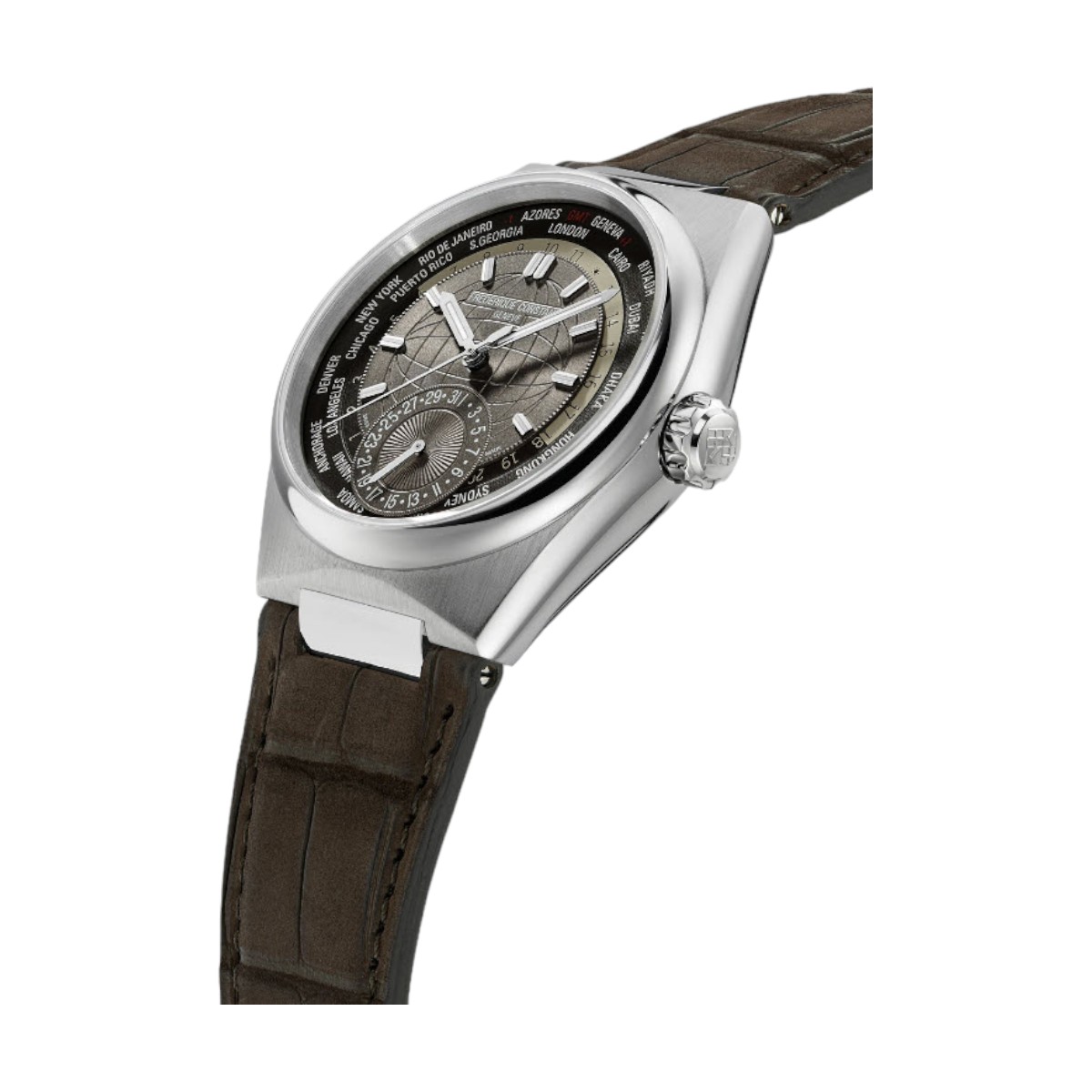 Frederique Constant Highlife Worldtimer Manufacture 41mm Men's Watch, Brown Dial