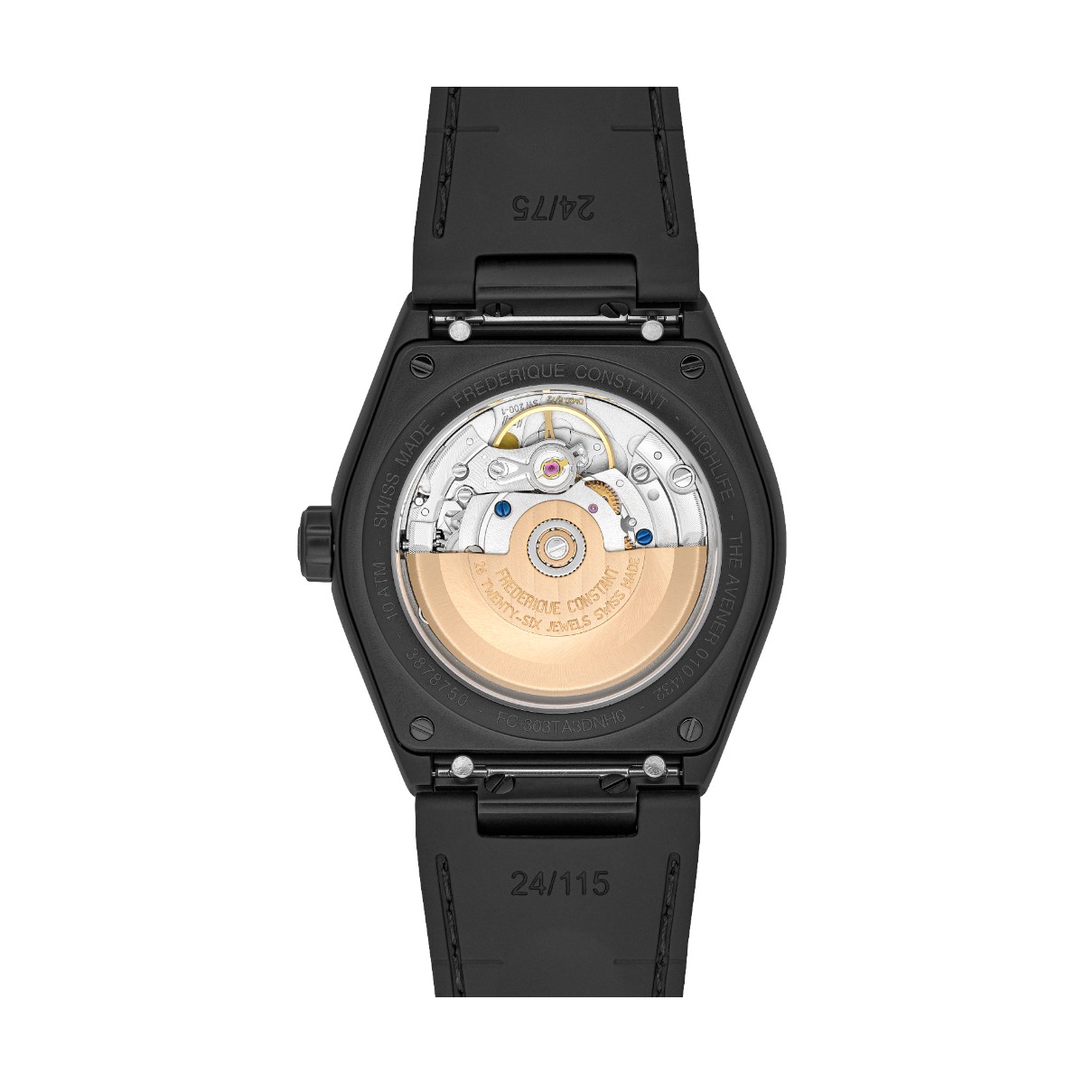 Frederique Constant Avener Collab Highlife Automatic 39mm Watch, Black Dial