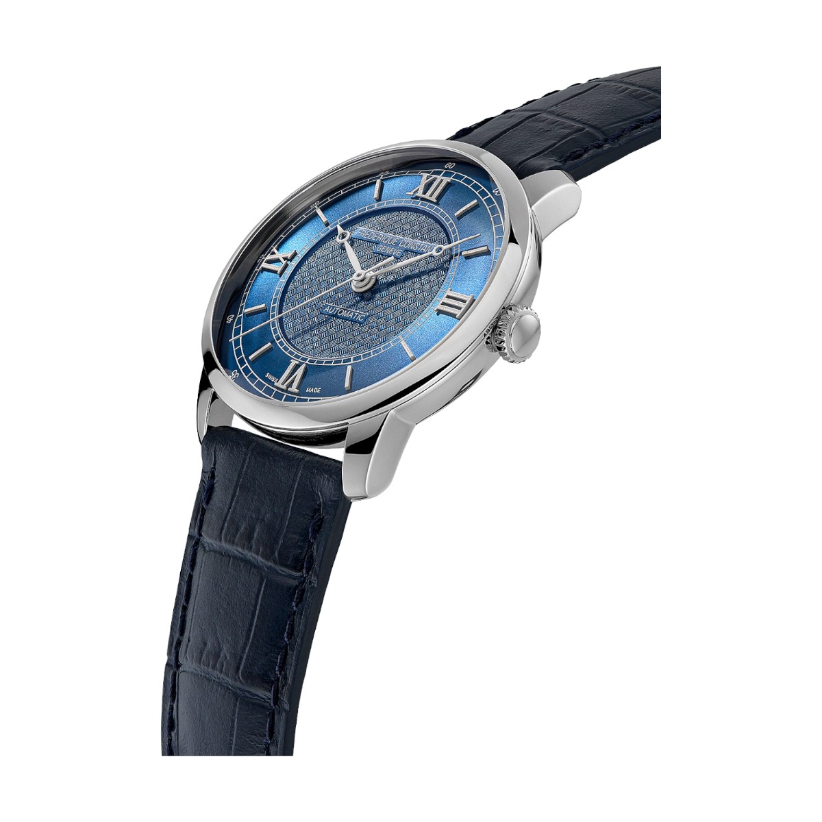 Frederique Constant Classics Premiere 38.5mm Watch, Blue Pattern Dial