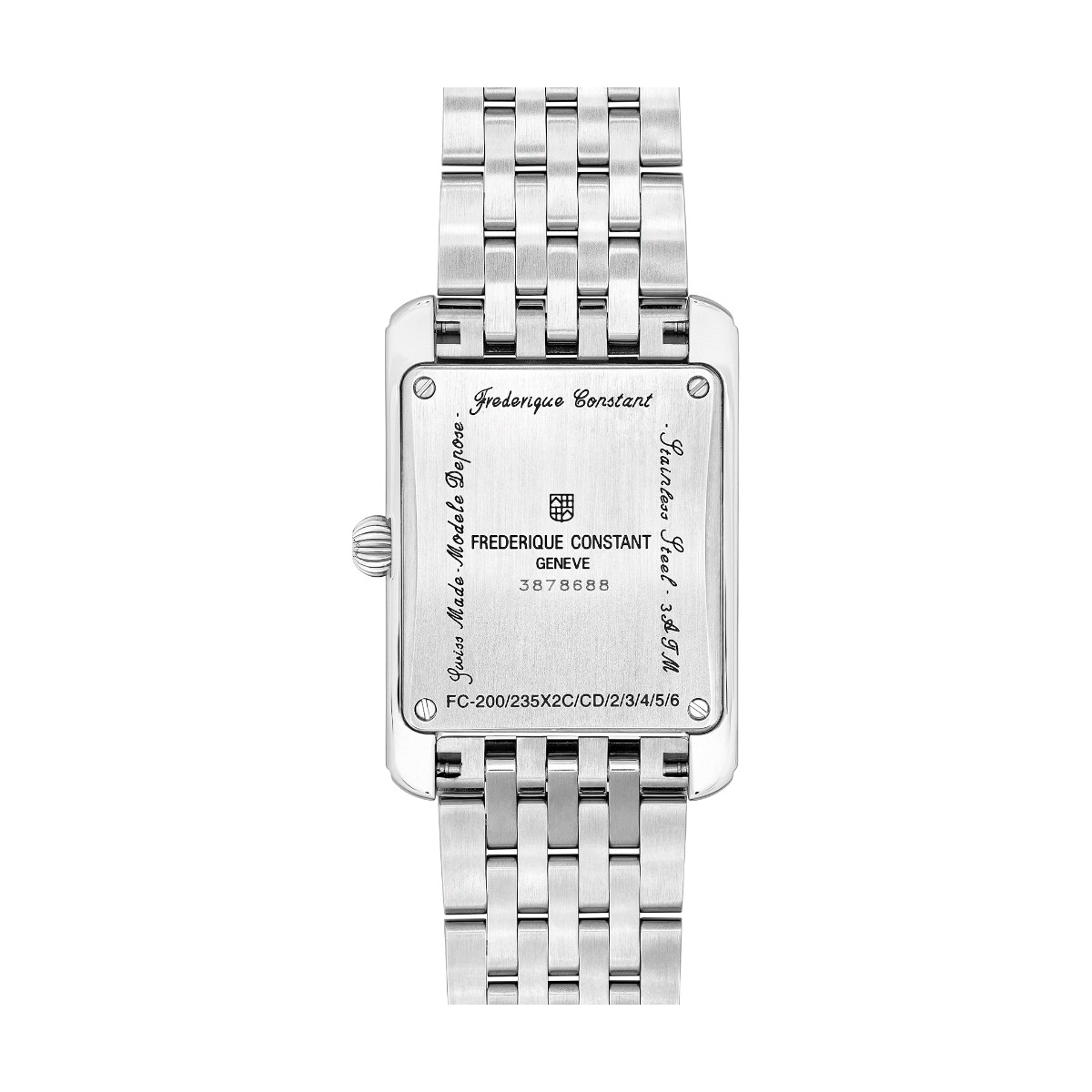 Frederique Constant Classics Carree Small Seconds 36mm x 25.20mm Watch, Silver Dial