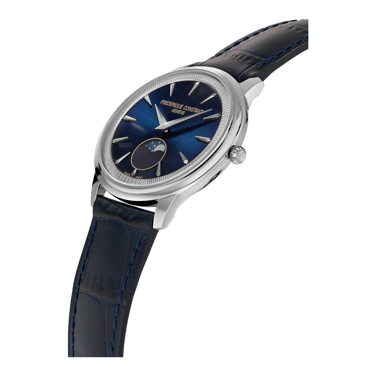 Frederique Constant Classics Moneta Moonphase 37mm Men's Watch, Blue Dial