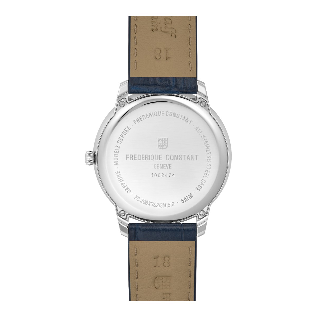 Frederique Constant Classics Moneta Moonphase 37mm Men's Watch, Blue Dial