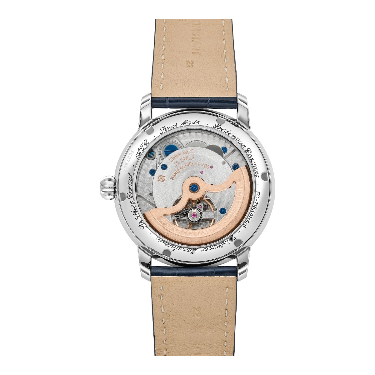 Frederique Constant Manufacture Classic Worldtimer 42mm Men's Watch, Blue Dial