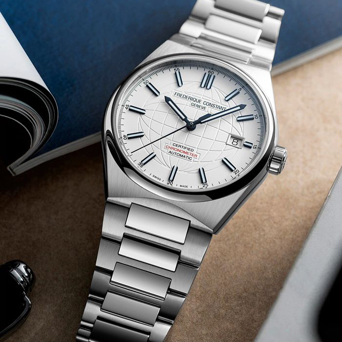 Frederique Constant Highlife Automatic COSC 41mm Men's Watch, Silver Dial