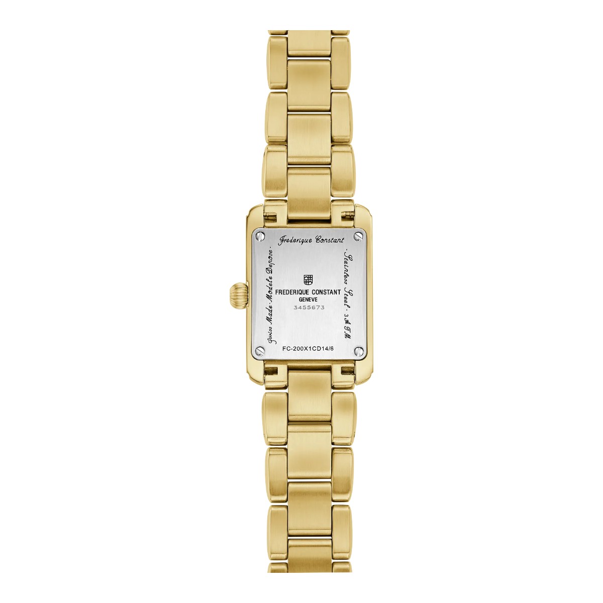 Frederique Constant Classics Carree 21mm Women's Watch, Silver and Diamond Dial