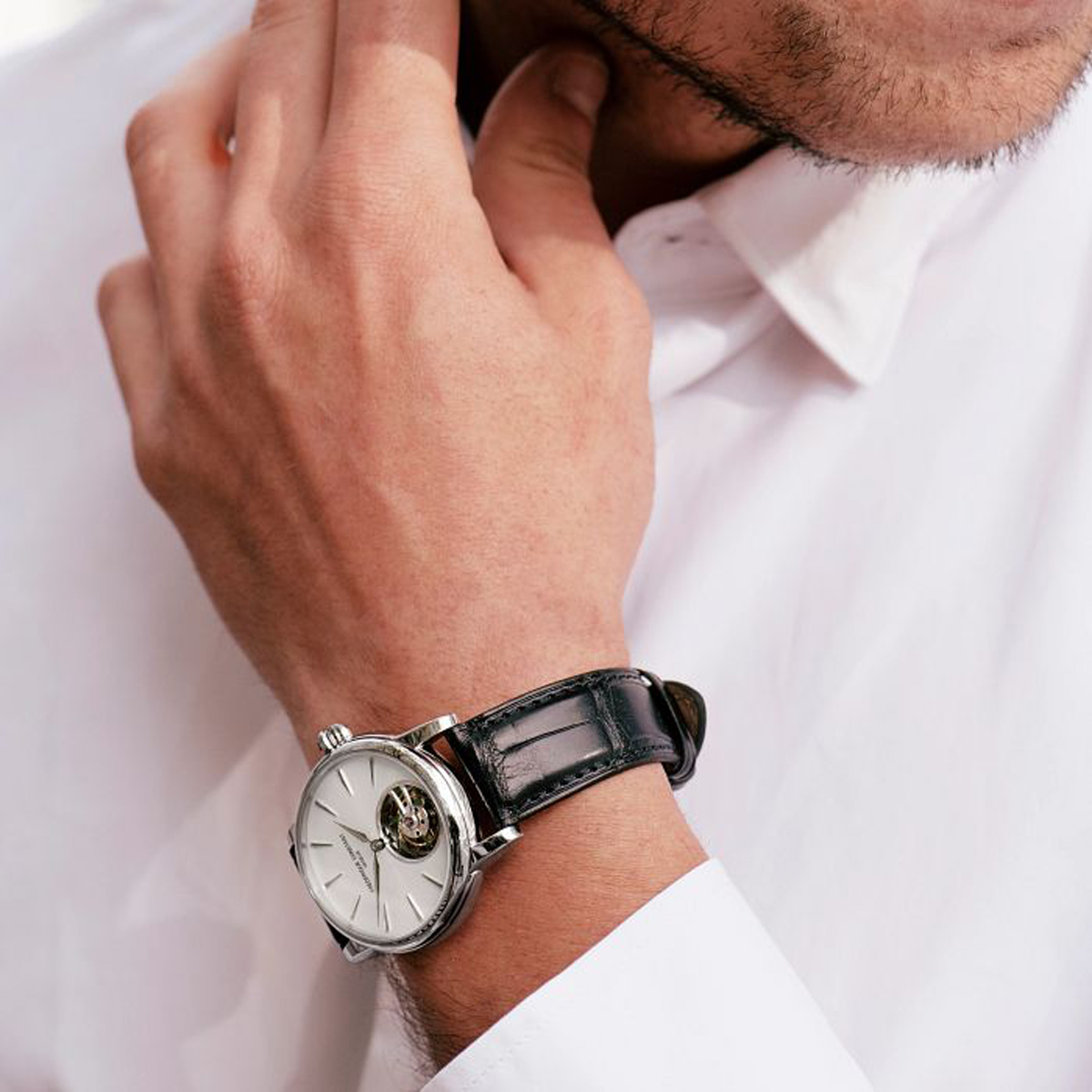 Frederique Constant Manufacture Classic Tourbillon 39mm Men's Watch, Silver Tone Dial