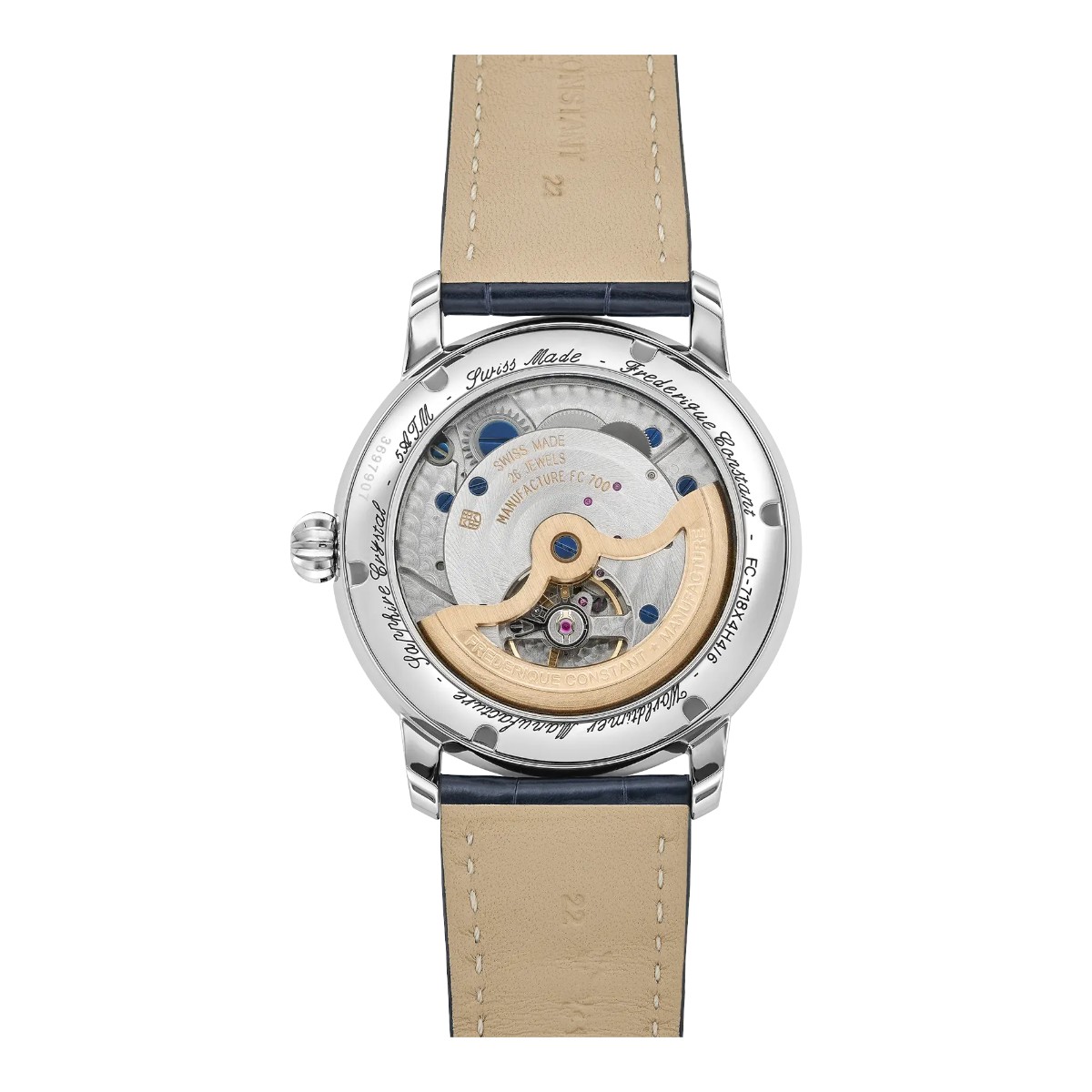Frederique Constant Manufacture Classic Worldtimer 42mm Watch, Silver Dial