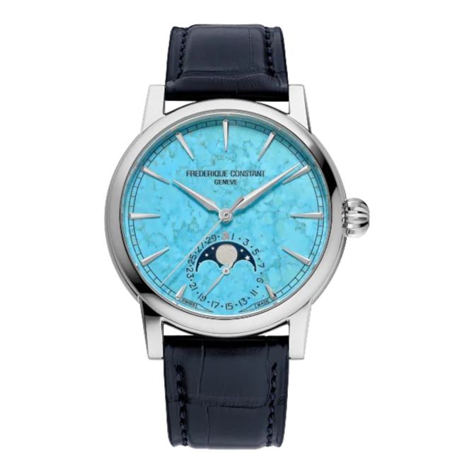 Frederique Constant Manufacture Classic Moonphase Date 40mm Men's Watch, Blue Dial