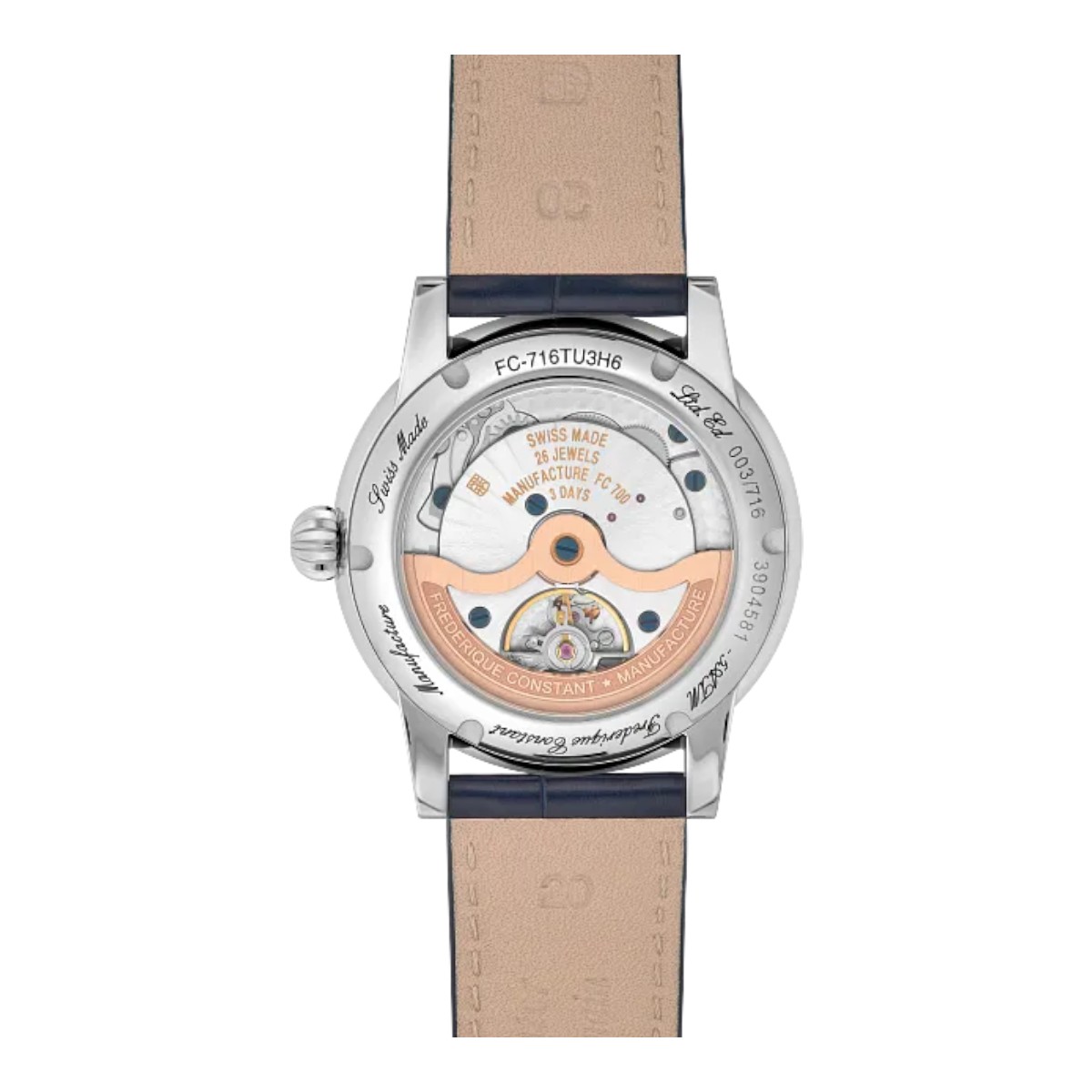 Frederique Constant Manufacture Classic Moonphase Date 40mm Men's Watch, Blue Dial