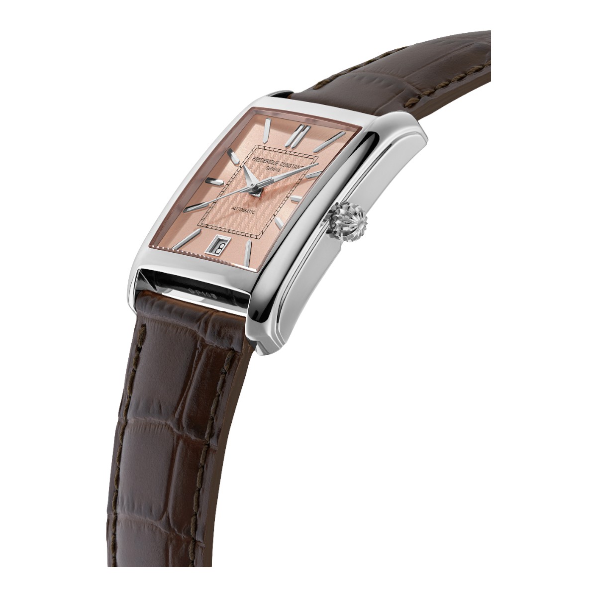Frederique Constant Classics Carree 42mm x 30mm Watch, Salmon Color Dial