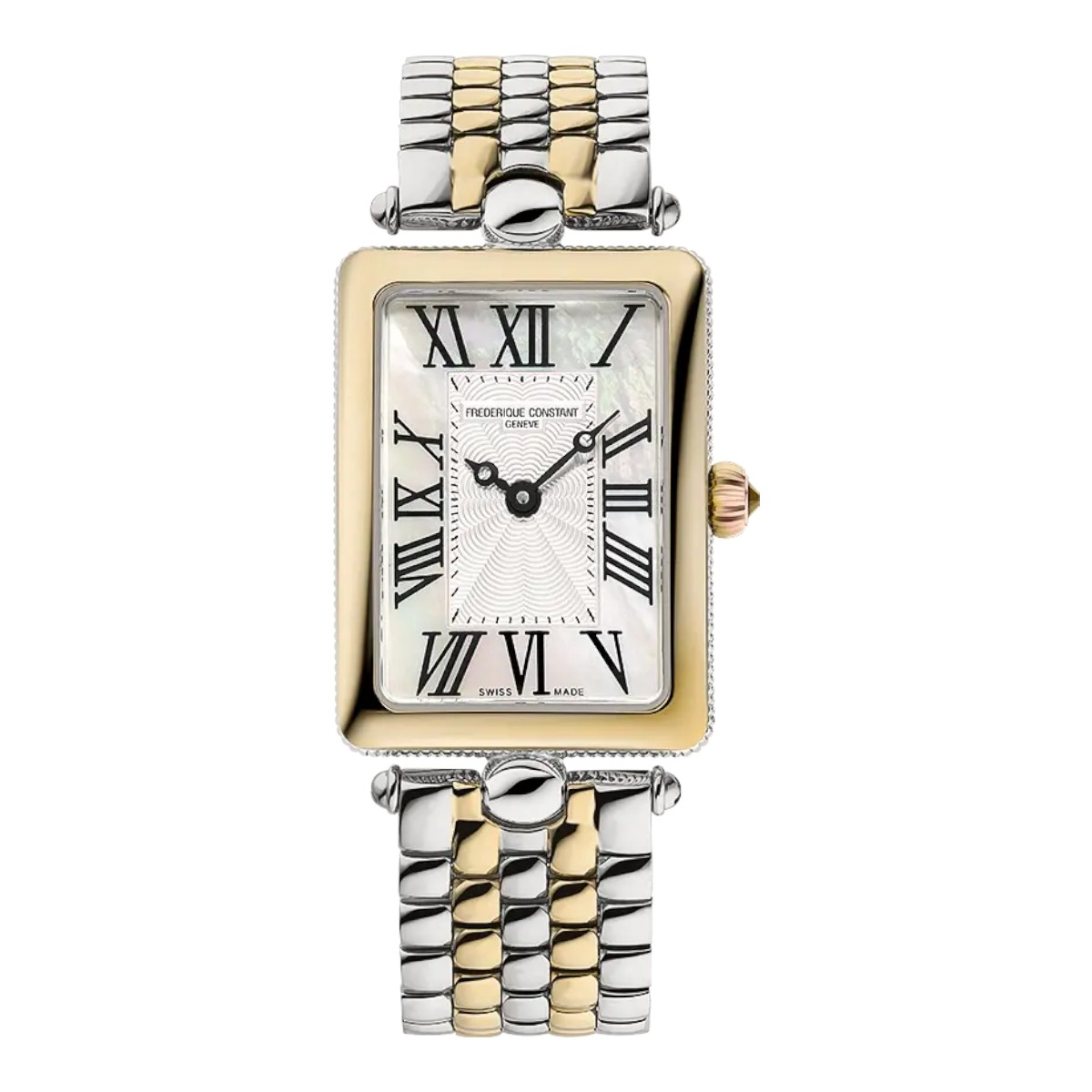 Frederique Constant Classics Art Deco Square 28mm x 20.70mm Watch, White Mother of Pearl Dial