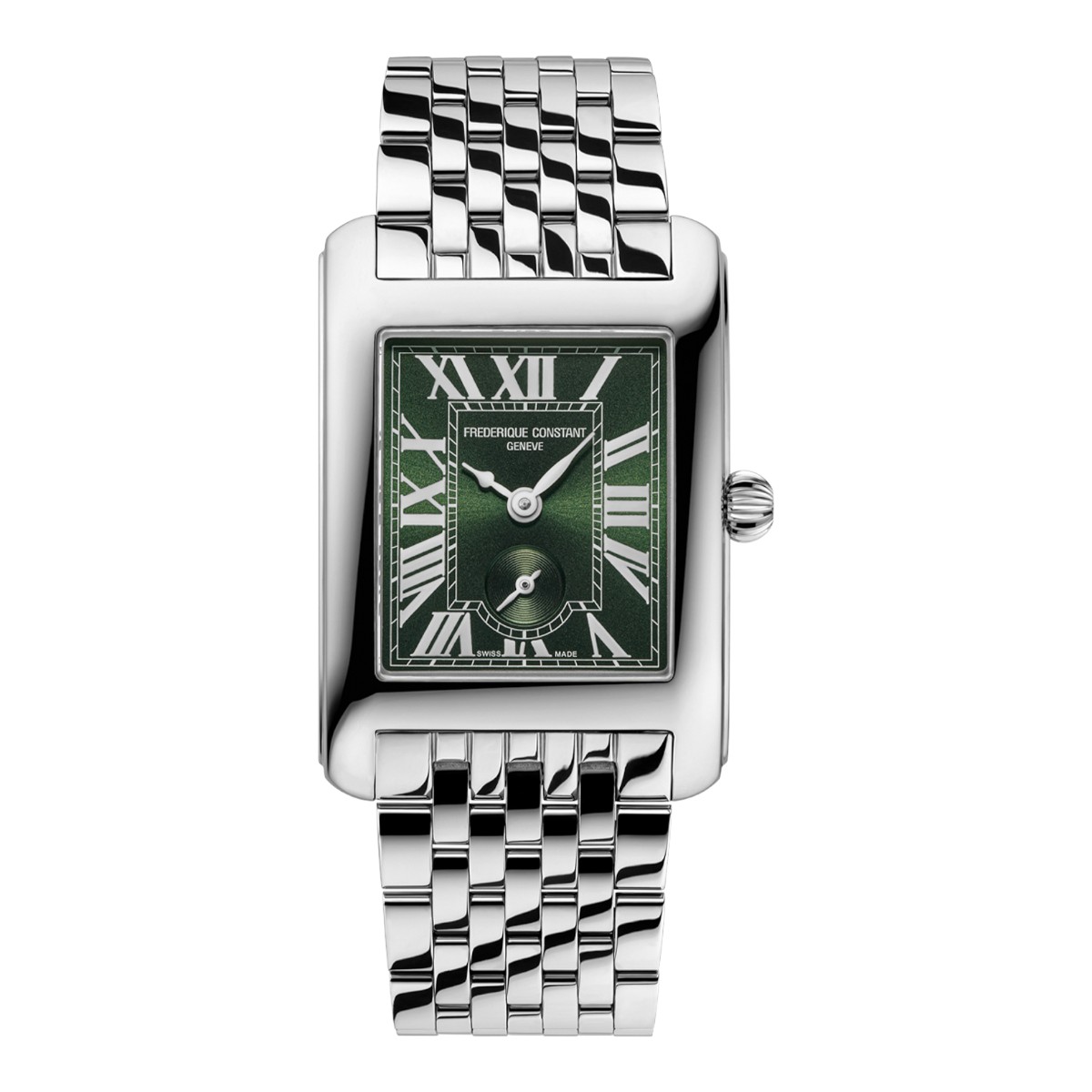 Frederique Constant Classics Carree Small Seconds 36mm x 25mm Watch, Green Dial