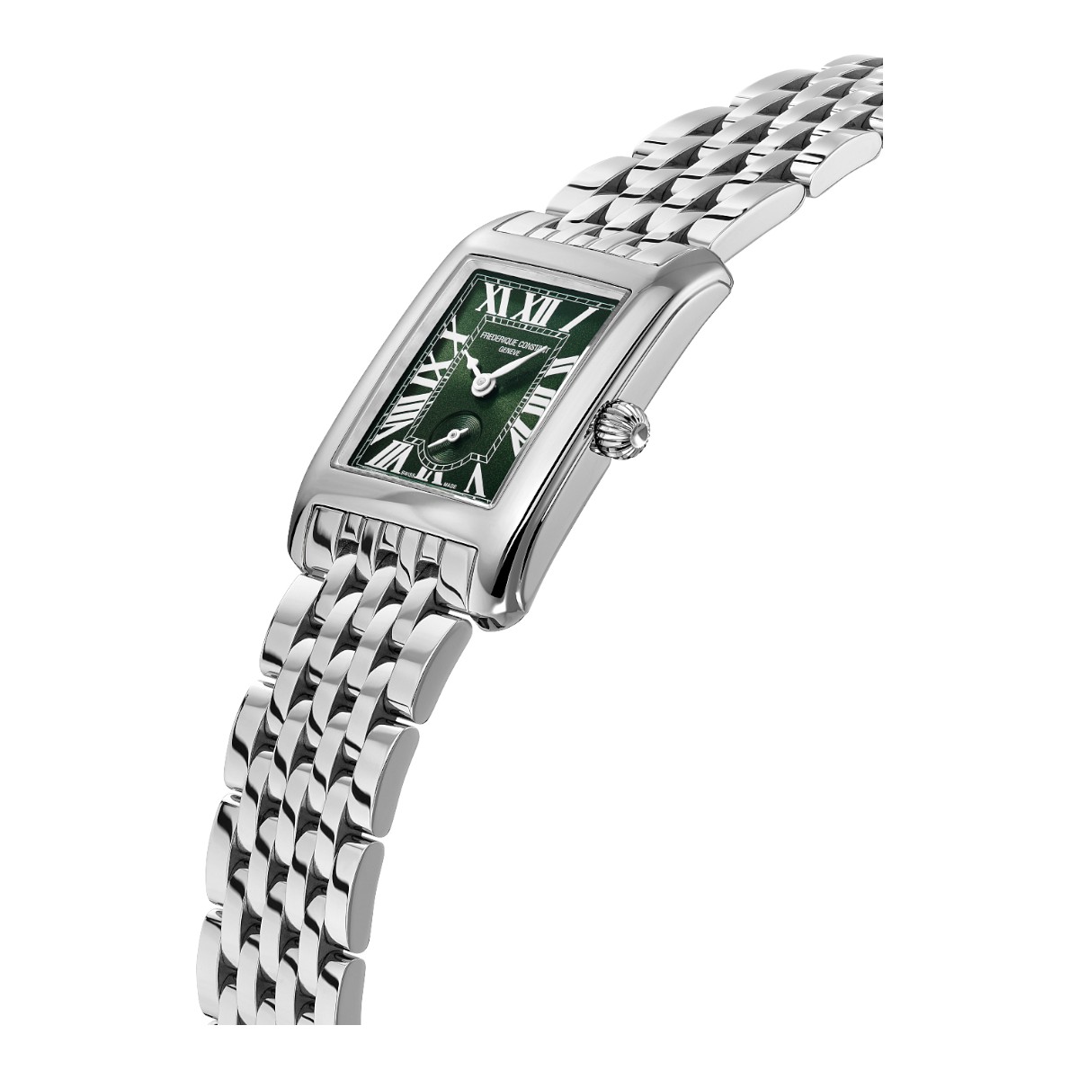 Frederique Constant Classics Carree Small Seconds 36mm x 25mm Watch, Green Dial