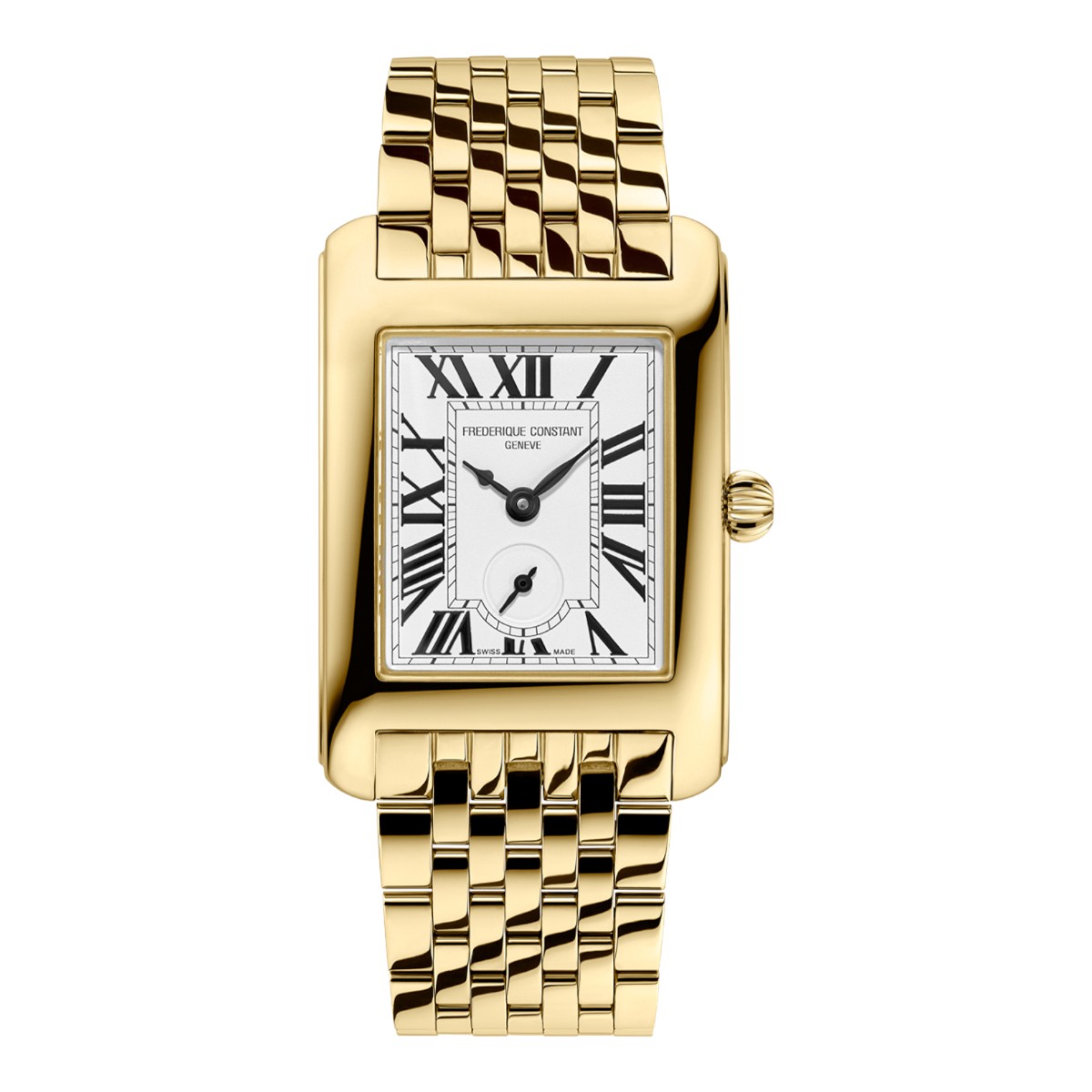 Frederique Constant Classics Carree Small Seconds 36mm x 25mm Watch, Silver Dial