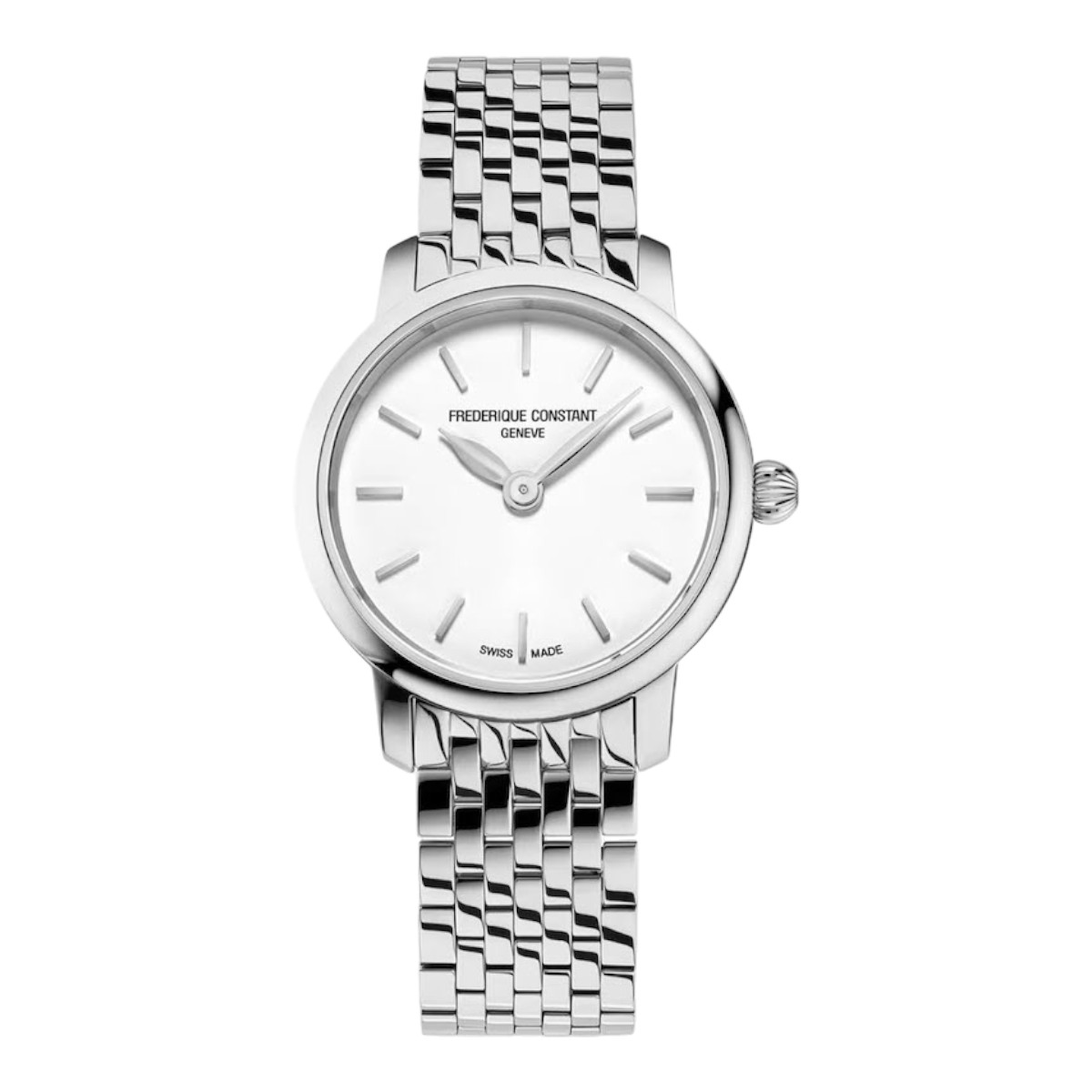 Frederique Constant Classics Slimline Quartz 25mm Women's Watch, Silver Dial