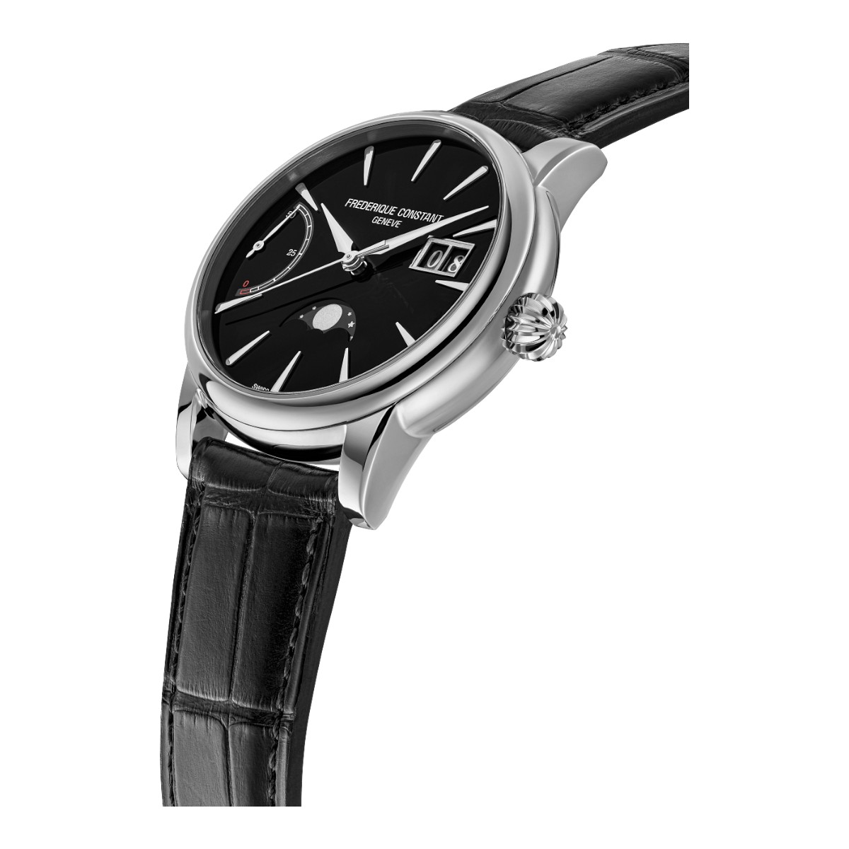 Frederique Constant Manufacture Classic Power Reserve Big Date 40mm Men's Watch, Black Dial