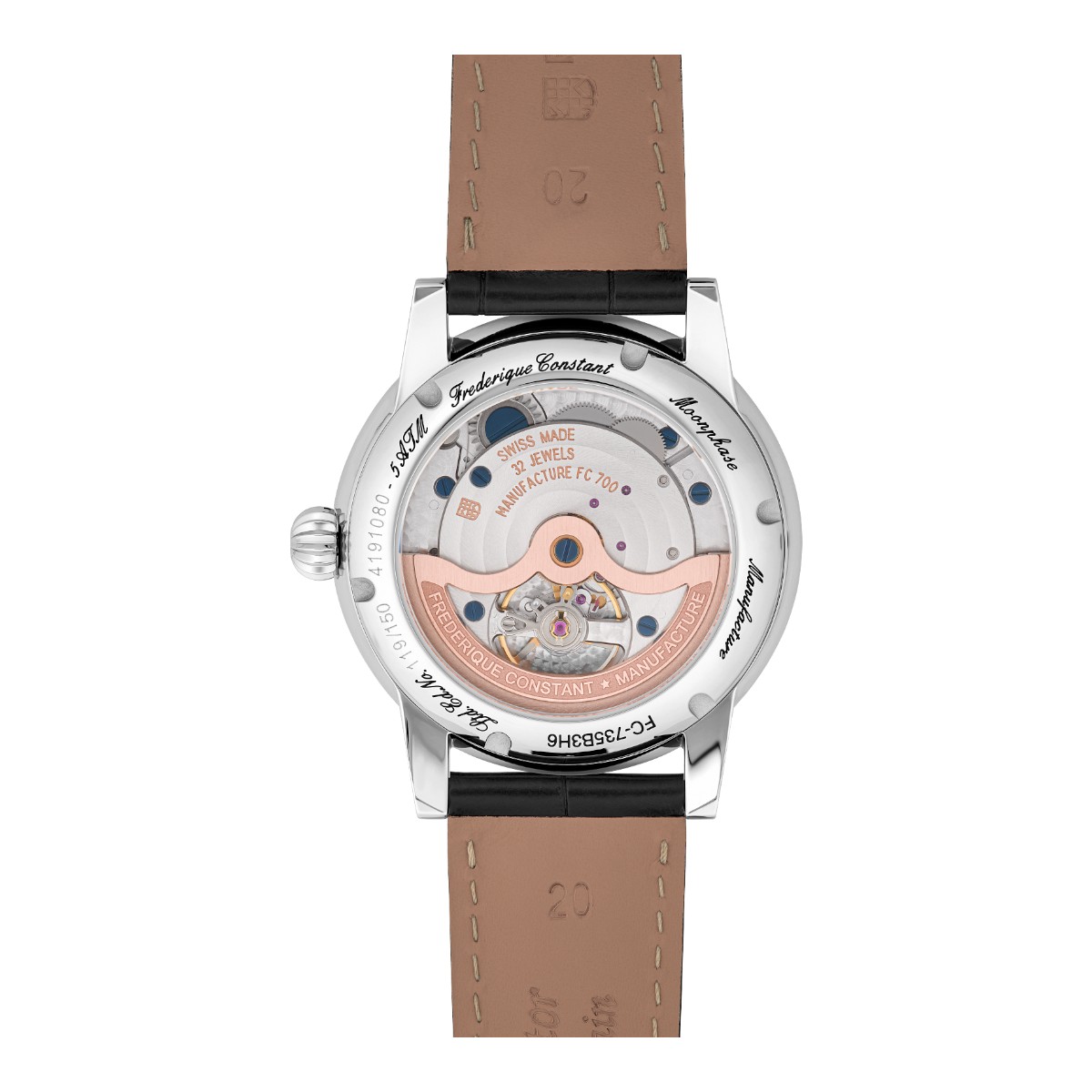 Frederique Constant Manufacture Classic Power Reserve Big Date 40mm Men's Watch, Black Dial