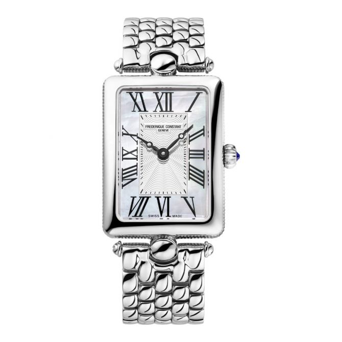 Frederique Constant  Classics Art Deco Carree 28mm Women's Watch, White Mother of Pearl