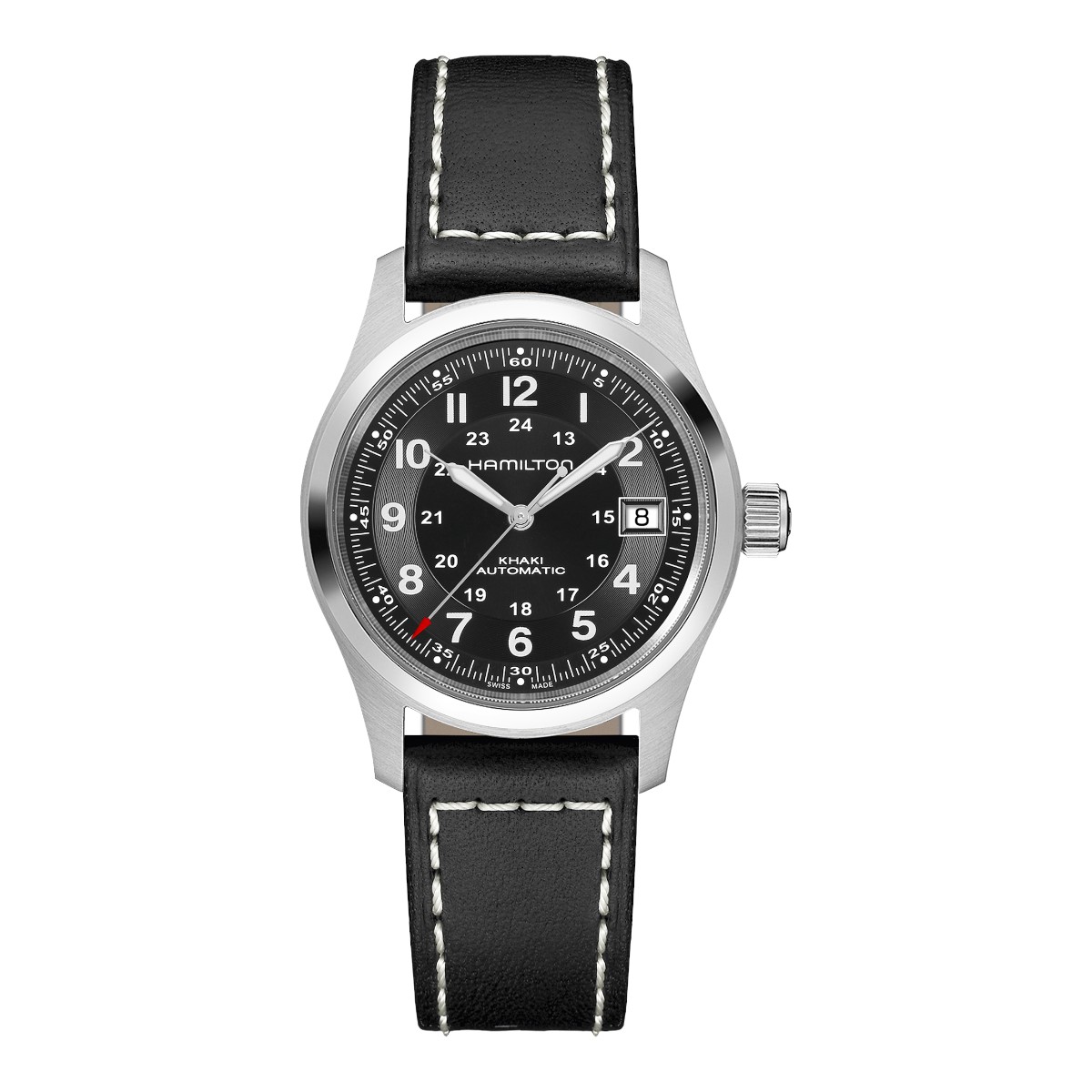 Hamilton Khaki Field Automatic 38mm Men's Watch, Black Dial and Black Band