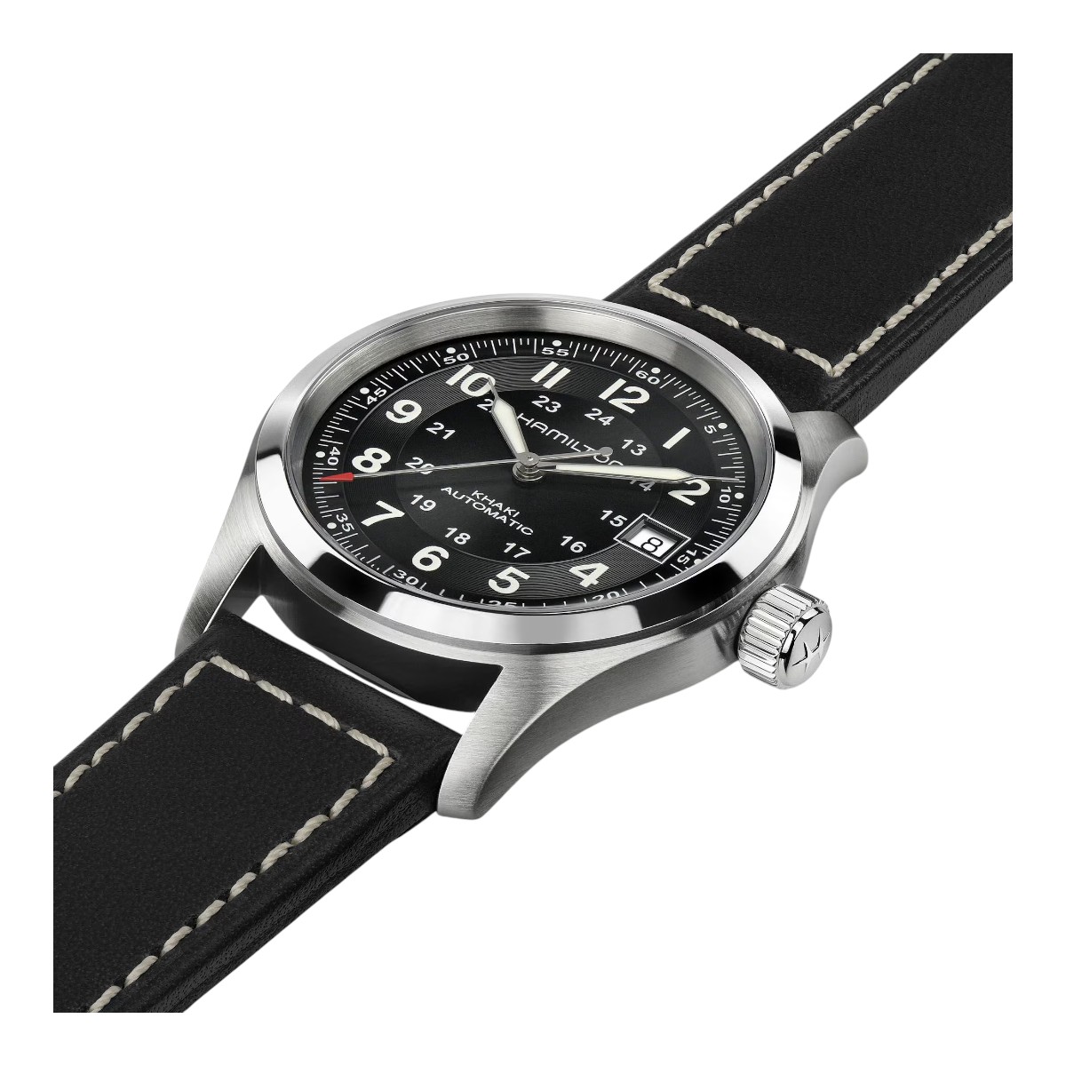 Hamilton Khaki Field Automatic 38mm Men's Watch, Black Dial and Black Band