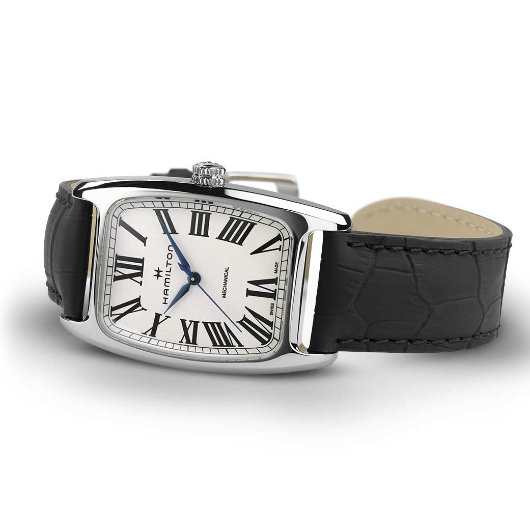 Hamilton American Classic Boulton Mechanical 34.5mm x 38mm Men's Watch, White Dial