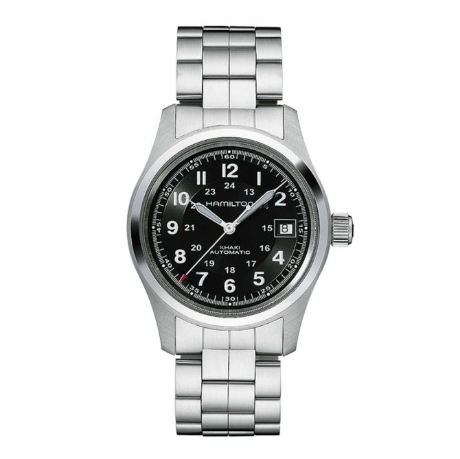 Hamilton Khaki Field Automatic 38mm Men's Watch, Black Dial