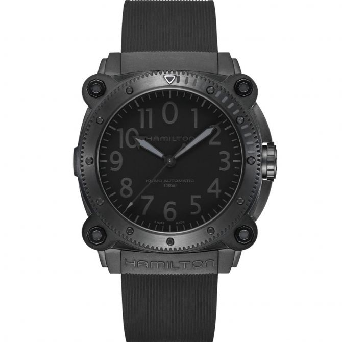 Hamilton Khaki Navy BeLOWZERO Auto Titanium 46mm Men's Watch, Black Dial