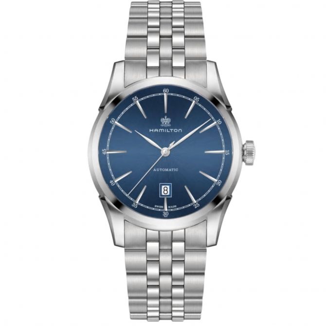 Hamilton American Spirit of Liberty Auto 42mm Watch, Silver and Navy Blue Dial