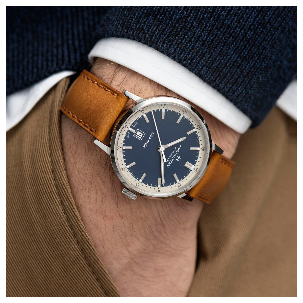 Hamilton American Classic Intra-Matic Automatic 40mm Men's Watch, Blue