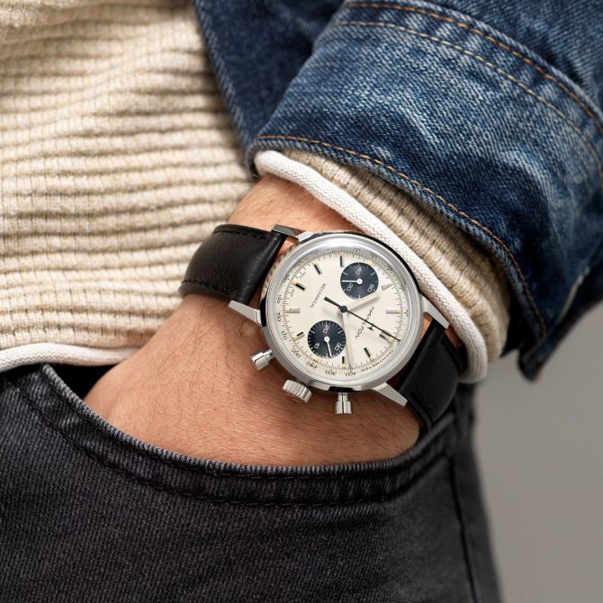 Hamilton American Classic IntraMatic Chronograph H 40mm Men s Watch Cream and Navy Dial H38429710 Borsheims