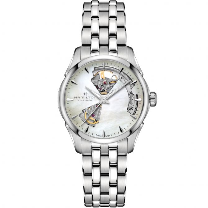 Hamilton Jazzmaster Open Heart Lady Automatic 36mm Watch, White Mother of Pearl Dial