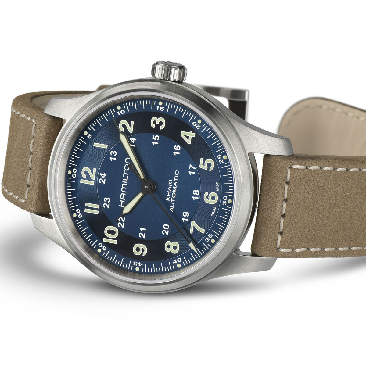 Hamilton Khaki Field Titanium Automatic 42mm Men's Watch, Navy Blue Dial