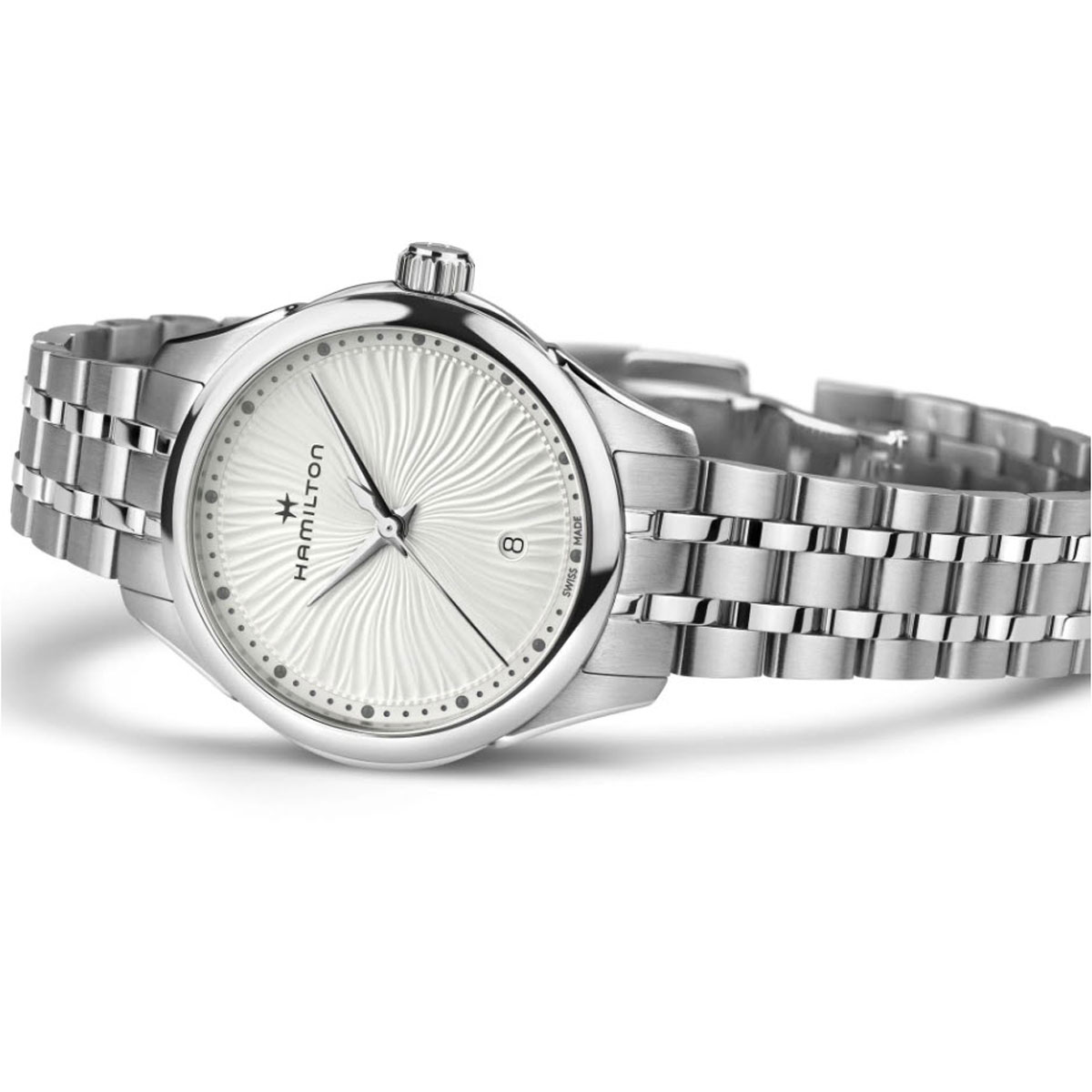Hamilton Jazzmaster Lady Quartz 30mm Watch, Silver White Pattern Dial