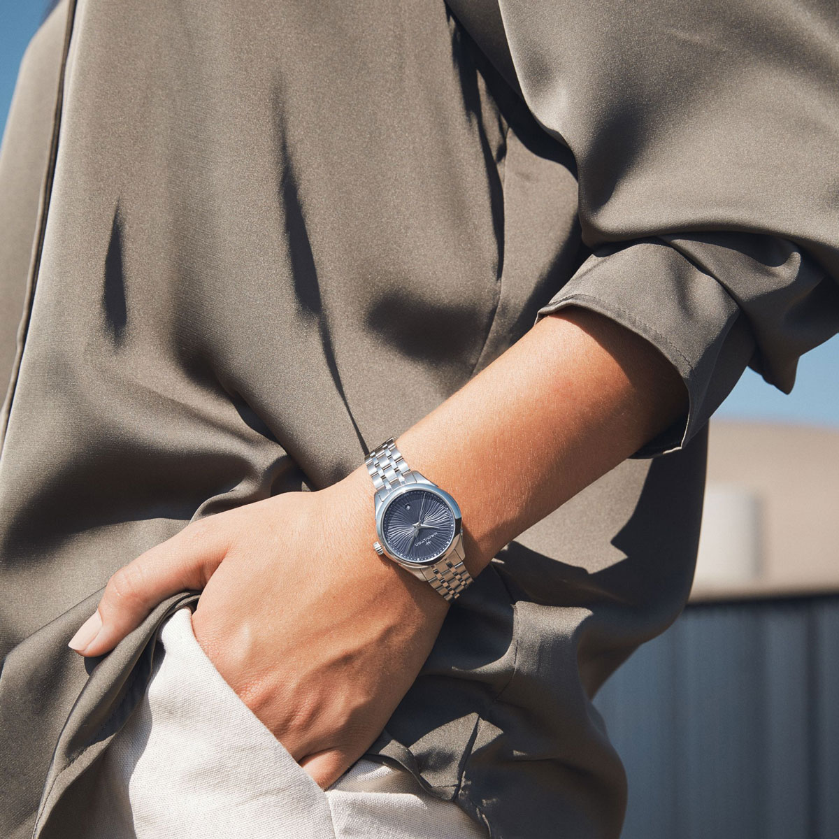 Hamilton Jazzmaster Lady Quartz 30mm Watch, Blue Pattern Dial