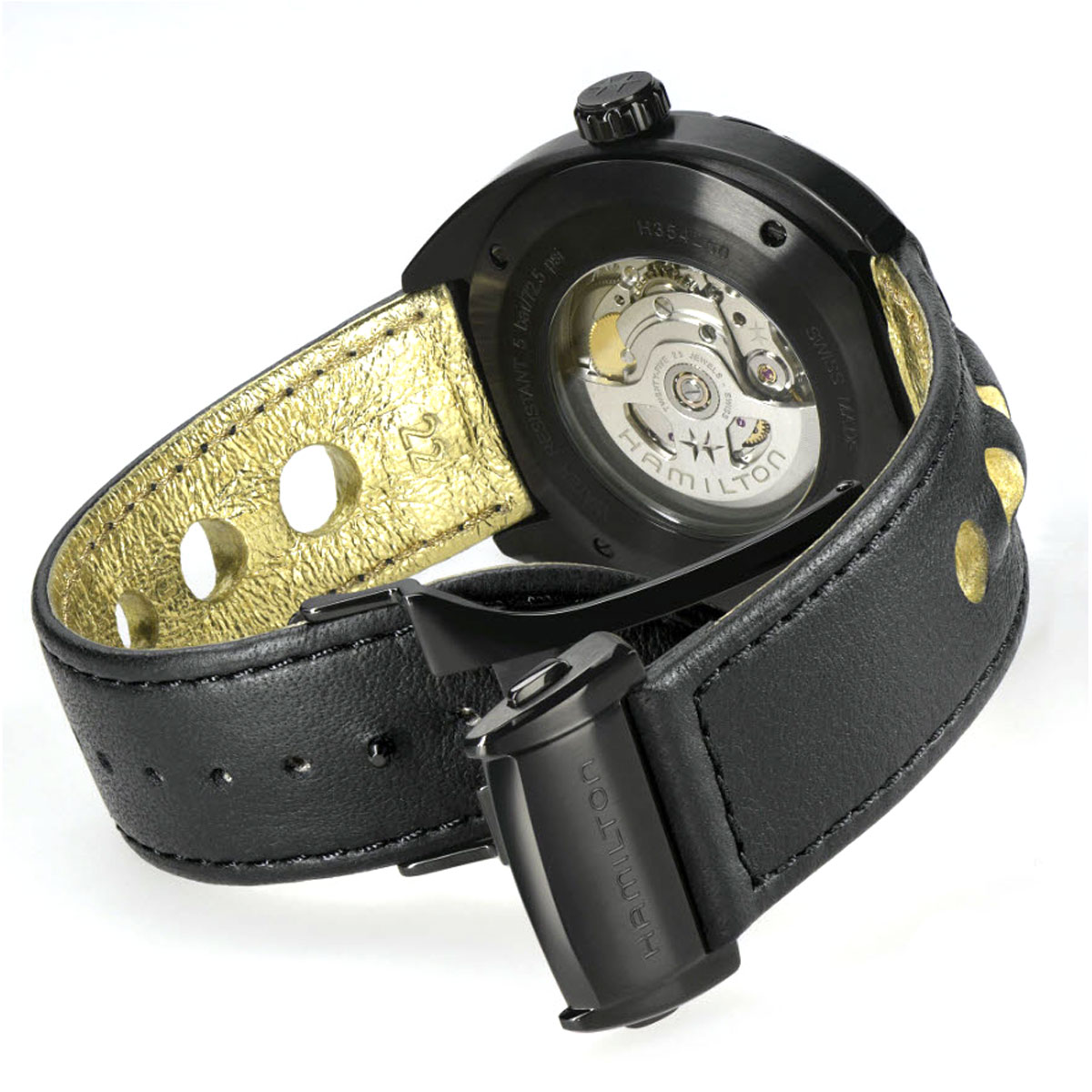 Hamilton American Classic Pan Europ Day Date Automatic 42mm Men's Watch, Black and Gold Dial