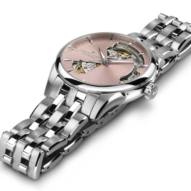 Hamilton Jazzmaster Open Heart Automatic 36mm Women's Watch, Pink