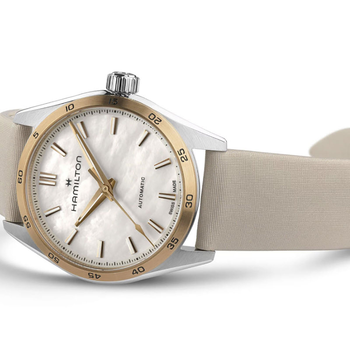 Hamilton Jazzmaster Performer Automatic 34mm Women's Watch, Iridescent Mother of Pearl Dial