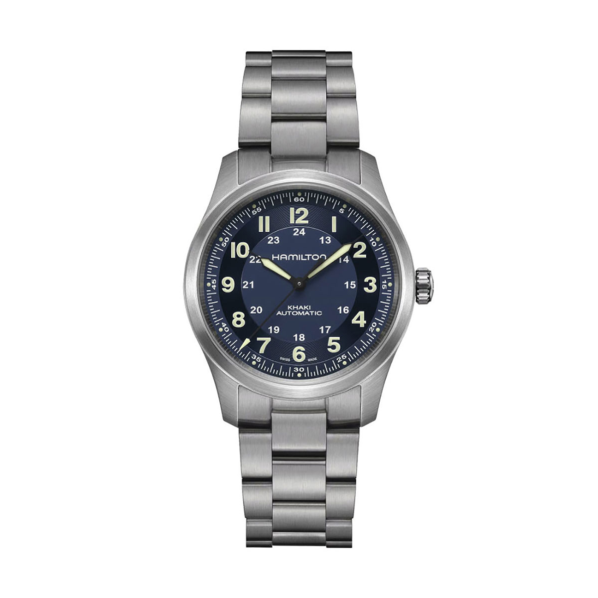 Hamilton Khaki Field Titanium Automatic 38mm Men's Watch, Blue Dial