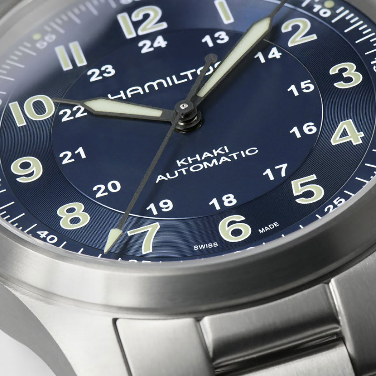 Hamilton Khaki Field Titanium Automatic 38mm Men's Watch, Blue Dial