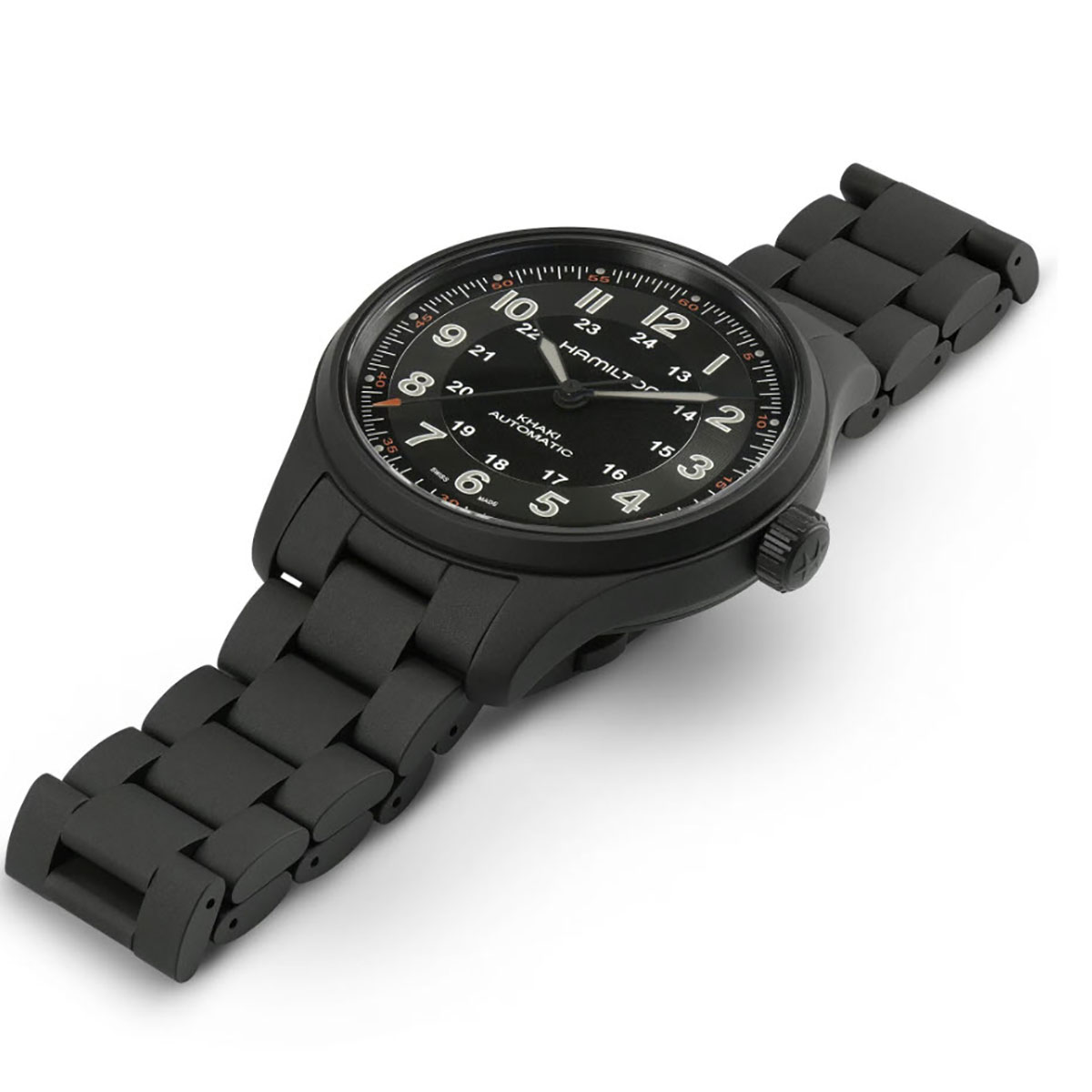 Hamilton Khaki Field Titanium Automatic 42mm Men's Watch, Black Dial