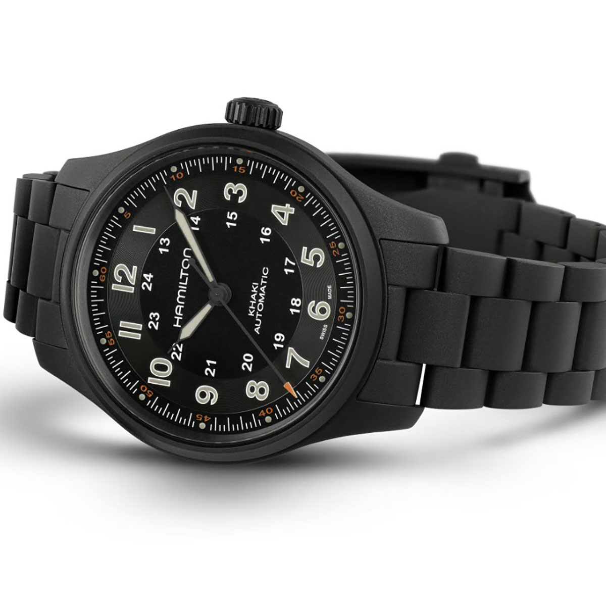 Hamilton Khaki Field Titanium Automatic 42mm Men's Watch, Black Dial