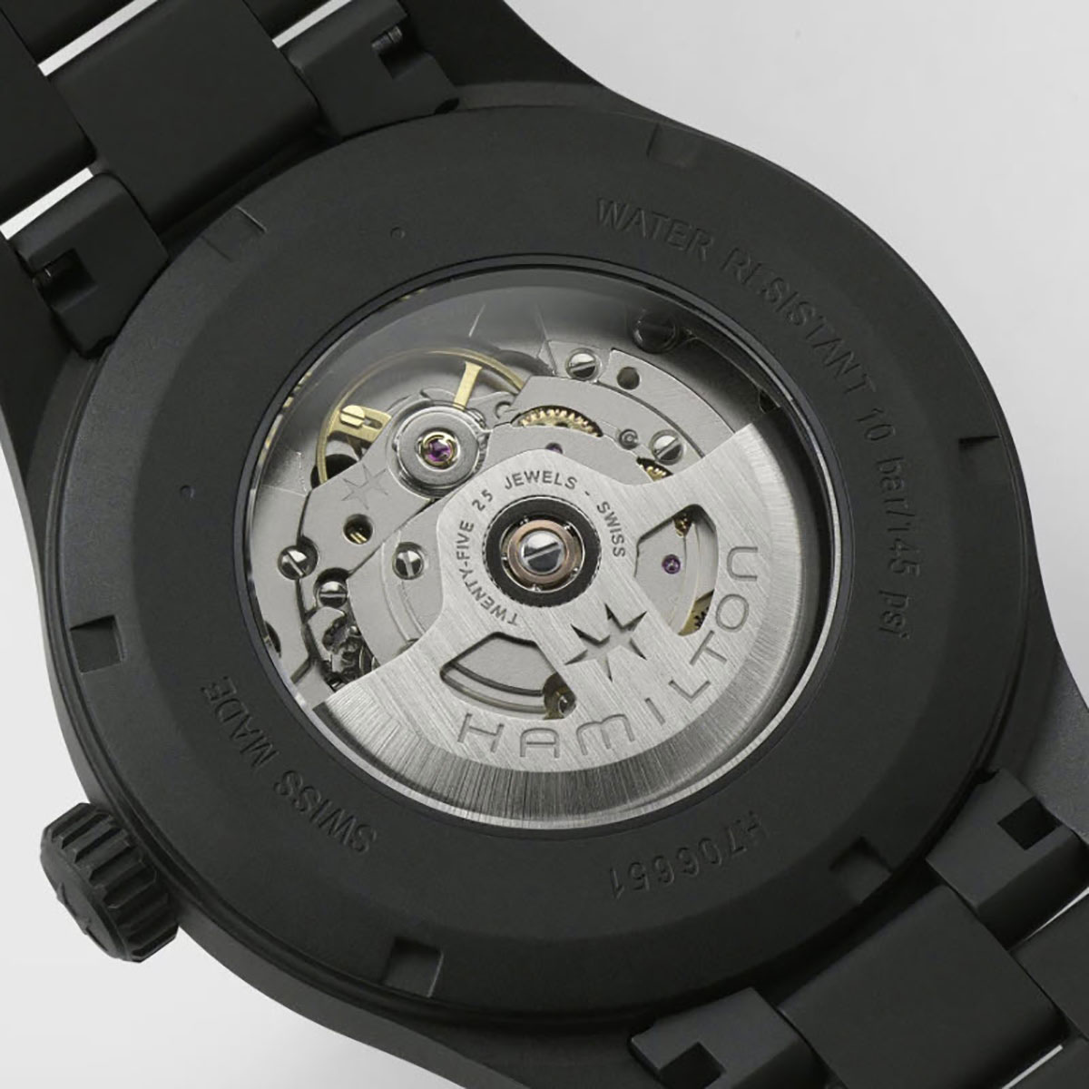 Hamilton Khaki Field Titanium Automatic 42mm Men's Watch, Black Dial