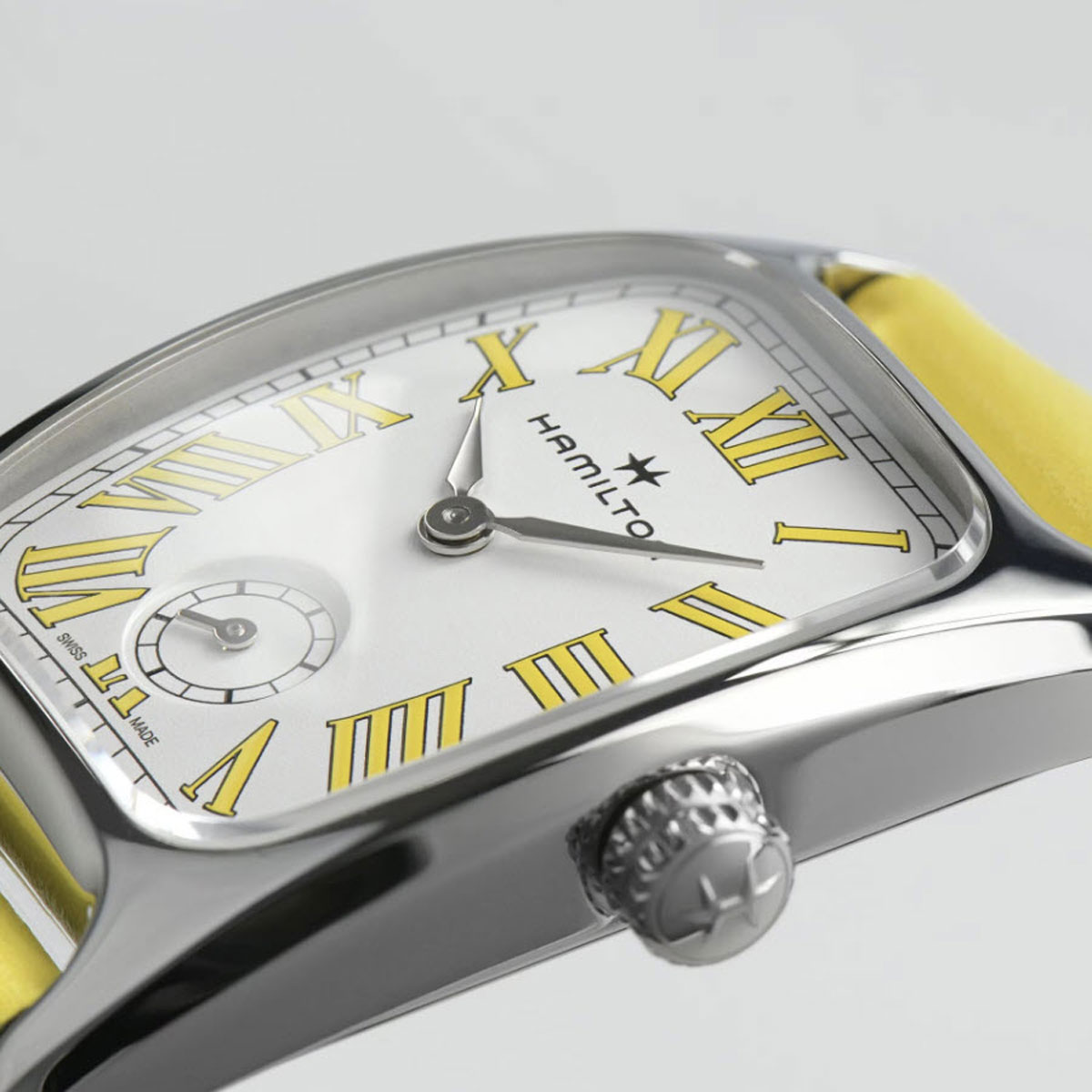 Hamilton American Classic Boulton Small Second Quartz 23.5mm x 27.40mm Women's Watch, Yellow Dial