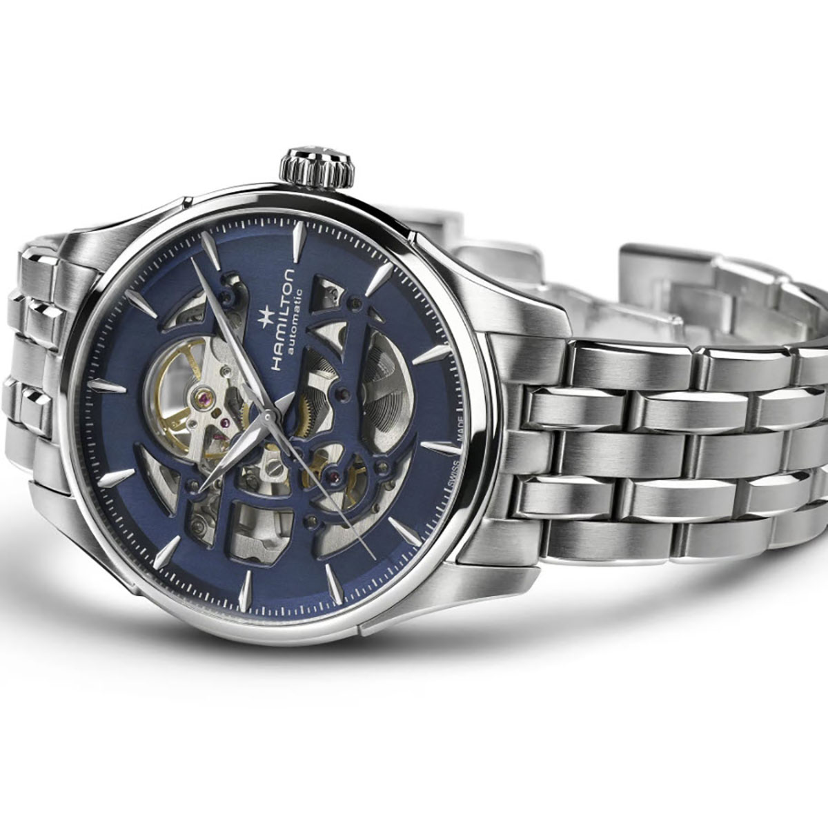Hamilton Jazzmaster Skeleton Automatic 40mm Men's Watch, Blue Cut-Out Dial