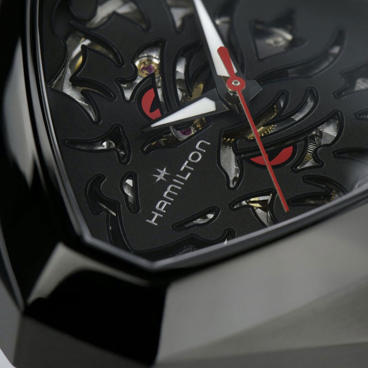 Hamilton Ventura Elvis80 Skeleton Automatic 42.5mm x 44.6mm Men's Watch, Dragon Dial