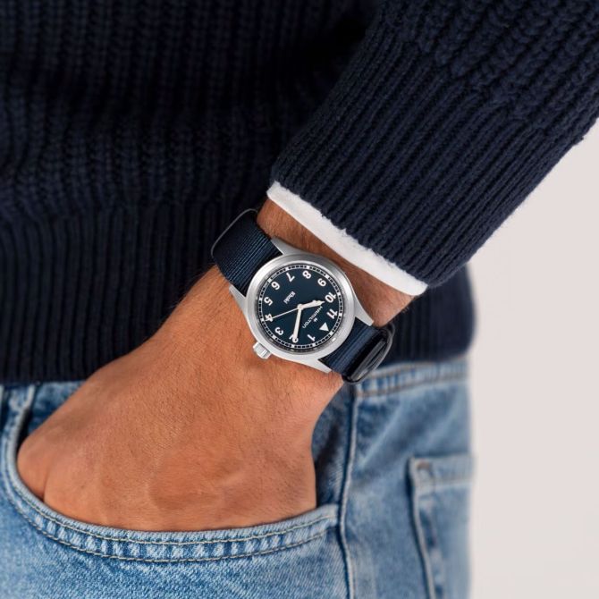 Hamilton Khaki Field Quartz 38mm Men's Watch, Blue Dial