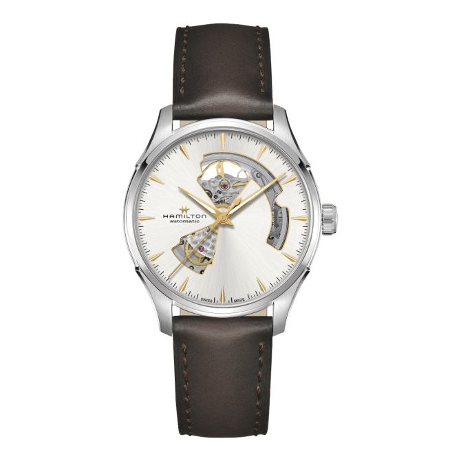 Hamilton Jazzmaster Open Heart Automatic 40mm Men's Watch, Silver Skeleton Dial