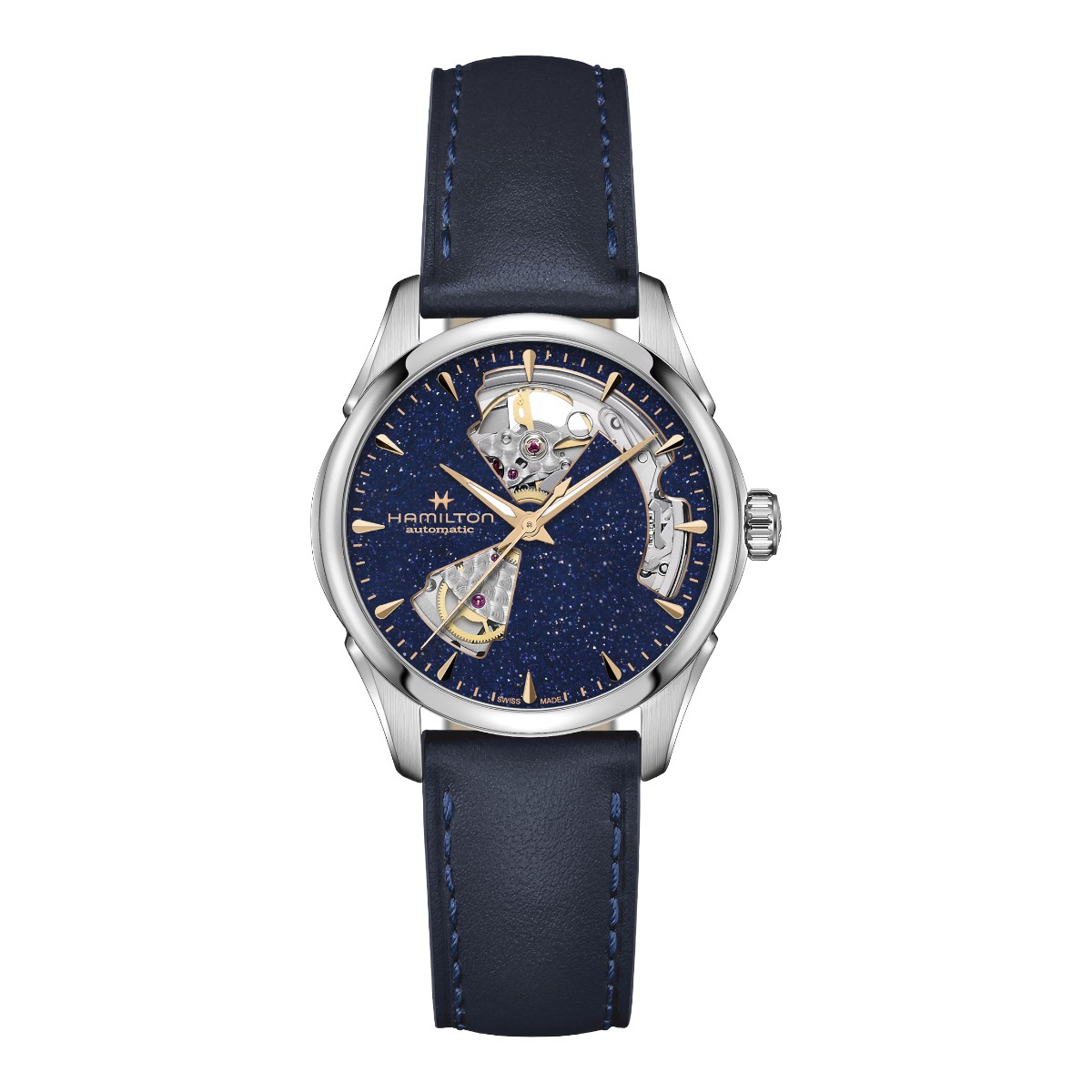 Hamilton Jazzmaster Open Heart Women's 36mm Watch, Blue Skeleton Dial